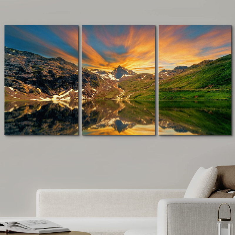 Chaîne de montagnes, paysage naturel, paysage naturel, Toile tendue, H 24 po x l 48 po