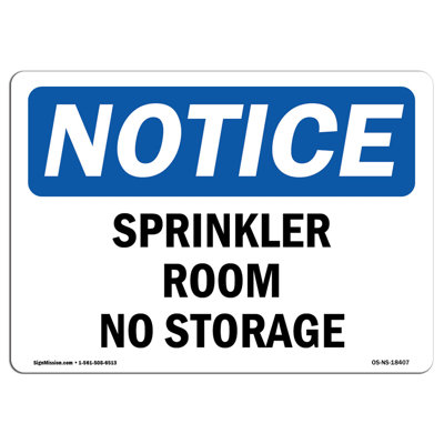 Sprinkler Room No Storage Sign