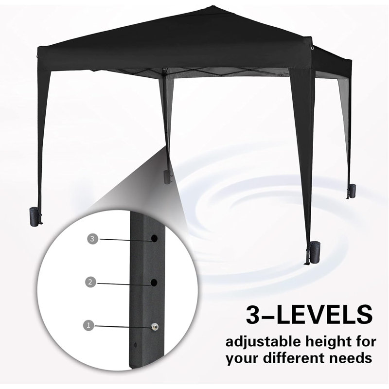 Janvey 2m x 2m Aluminium Pop-Up Gazebo, Black