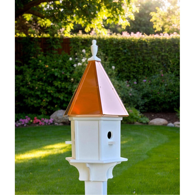 Maison d'oiseaux avec toit en cuivre Amish, 3 compartiments gigognes