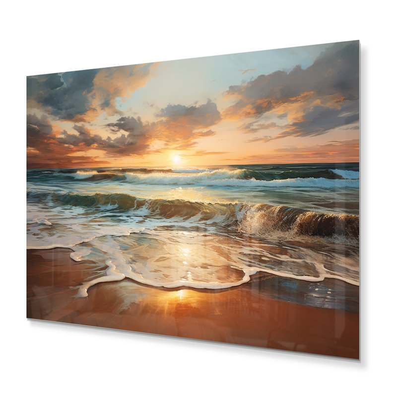 «Beach Photo Sunset Serenade VII», reproduction sur métal sans cadre, H 30 po x l 40 po x P 1 po