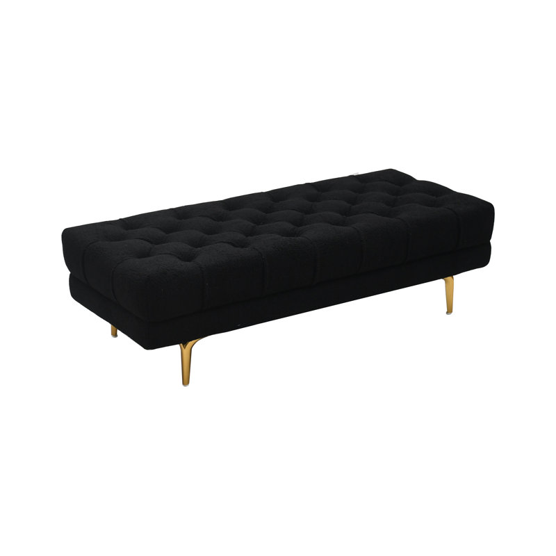 Banc de rangement rembourré Jaeana, Noir