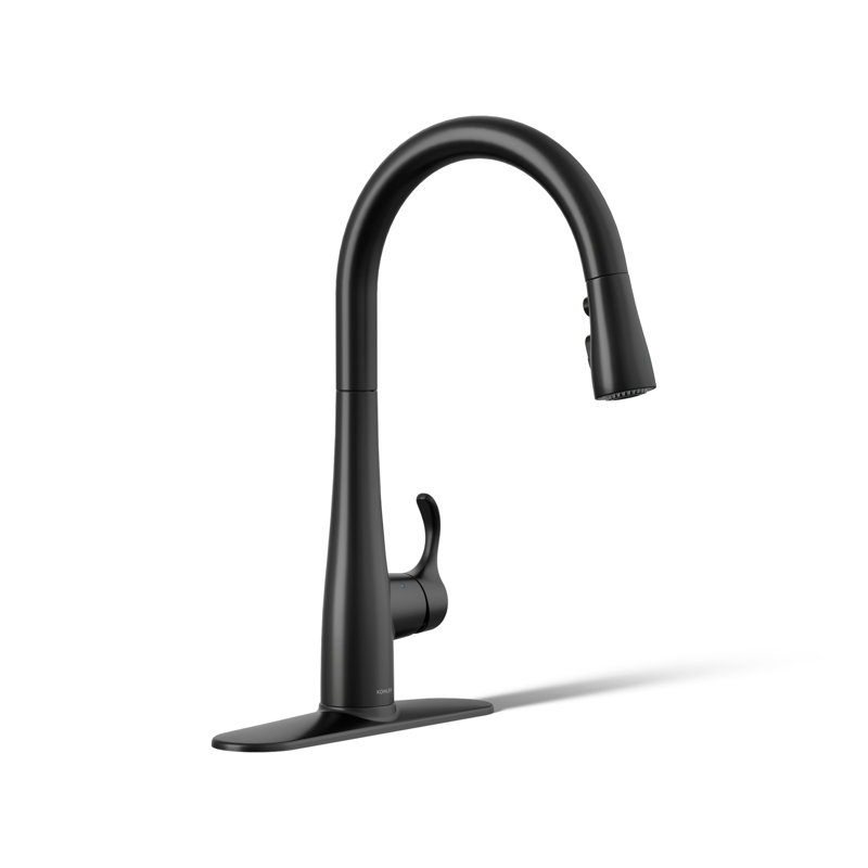 Simplice Touchless Pull-Down Kitchen Sink Faucet with Three-Function Sprayhead, Matte Black