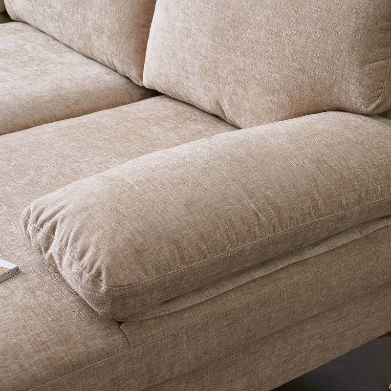 Trego U-Shaped 4-Seat Indoor Modular Sectional, Camel Chenille
