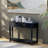 Solid Mango Wood Entryway Console Table with Black Sandblasted Finish-131970841