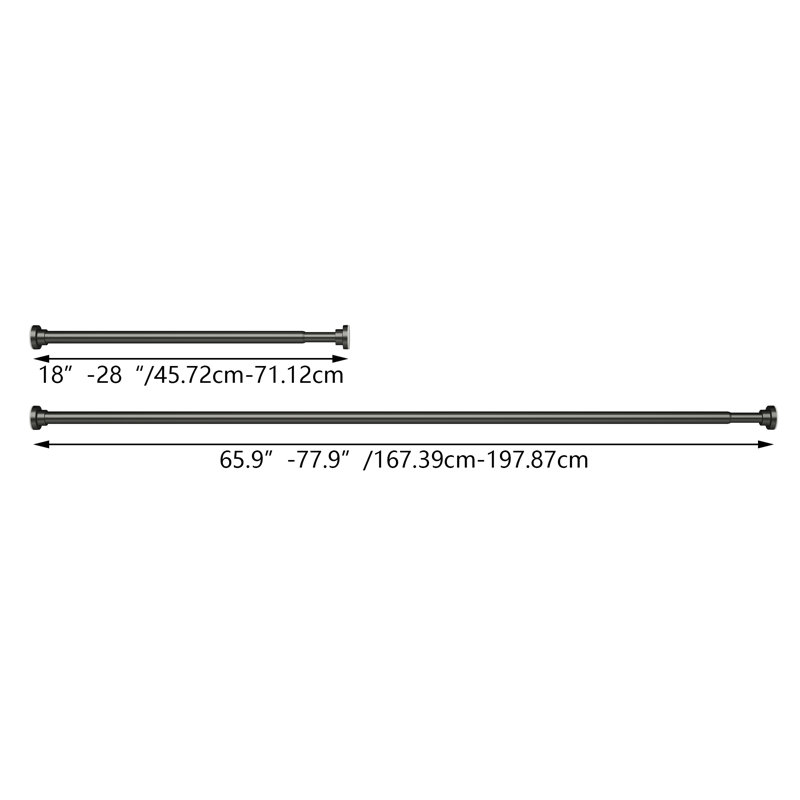 197.8cm Straight Shower Curtain Rod, Black