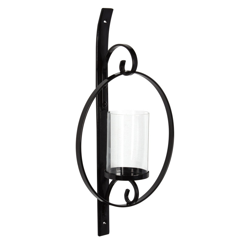 Doria 21.75" Glass Wall Sconce, Black