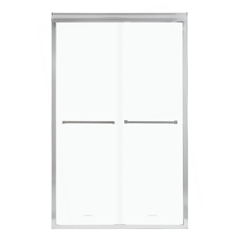 Cabine de douche coulissante semi-sans cadre 48 po, Chrome