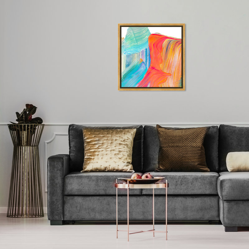 Holi - Impression sur toile, Toile avec cadre doré, H 16 po x l 16 po x P 1,5 po