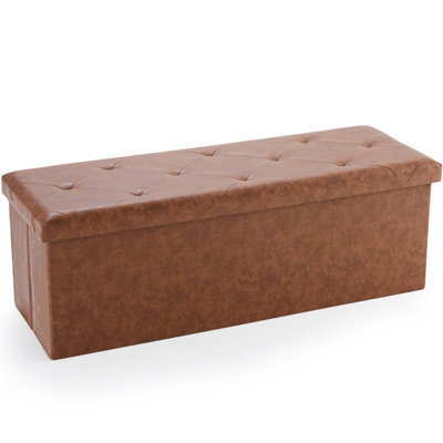 Kesa 43" Wide Tufted Rectangle Standard Ottoman with Storage