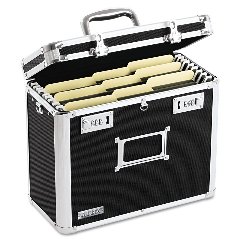 Locking File Tote Storage Box, 12" H x 14" W x 7.25" D
