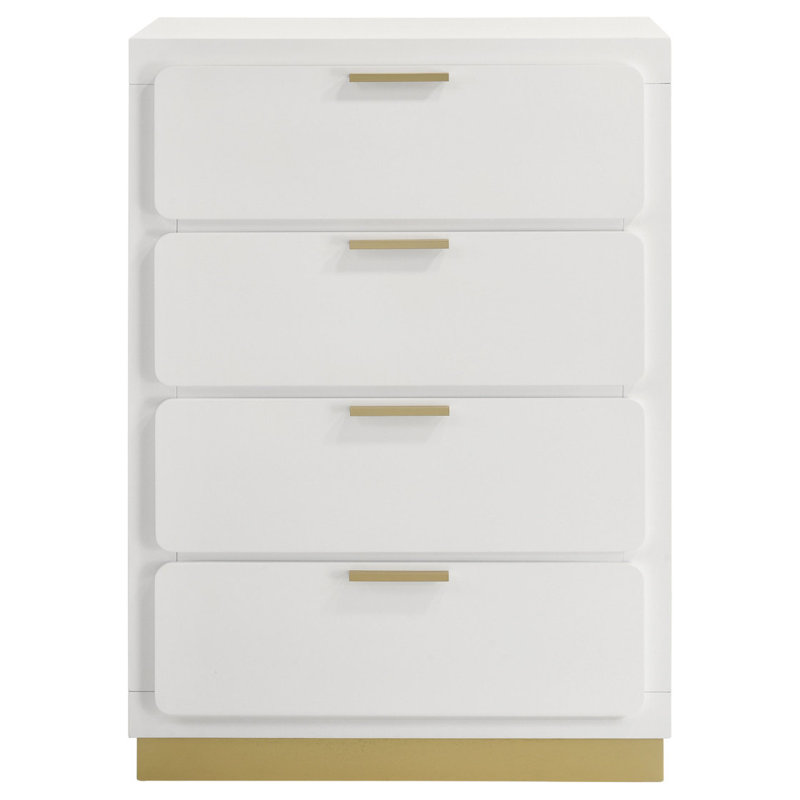 Commode 4 tiroirs Sophia, Blanc
