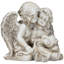 Statue double chérubins doubles avec cœur - 9 po