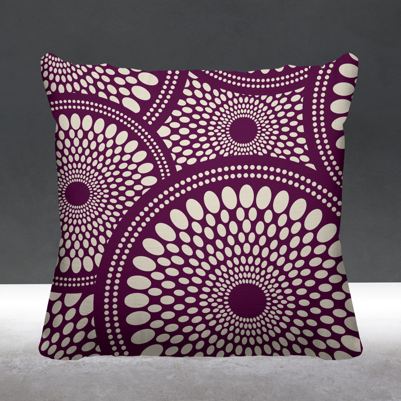 Coussin intérieur / extérieur Penn Tribal Abstract, L 15 po x H 15 po, Mauve