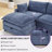 46" Wide Modern Soft Chenille Upholstered Chair And A Half With Storage Ottoman-388305229