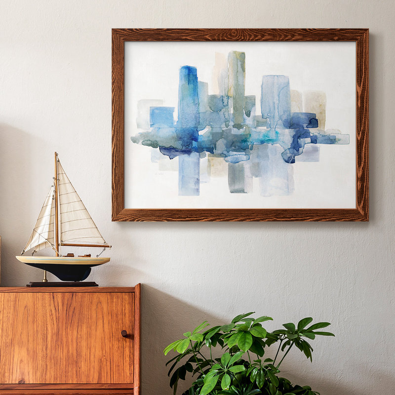 Soft Skyline II- Rustic Framed Gallery Wrapped Canvas_46738, Maple, 18" H x 26" W x 1.5" D