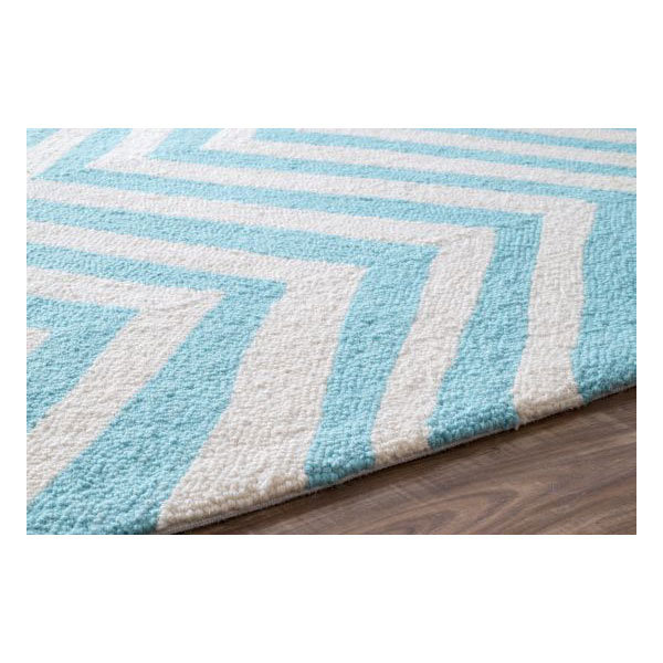 Tapis bleu de Reva Chevron, 7'6" x 9'6"