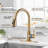 High Arc Pull Down Kitchen Faucet with Sprayer-68879270