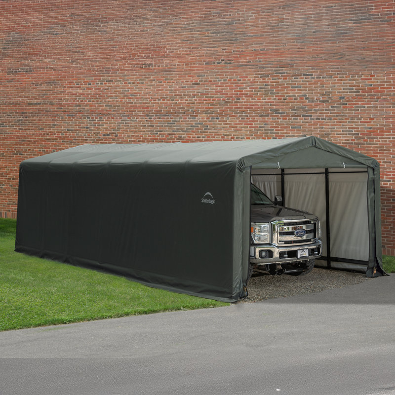 Garage protégé contre le vent et la neige Shelter Tube, 12 x 27 x 8, vert