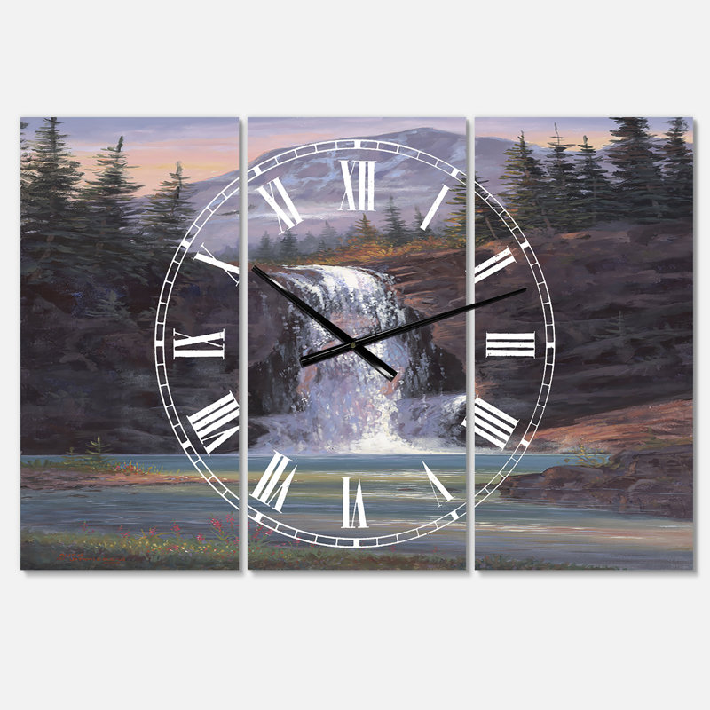 Waterfall Mountain Afternoon Wall Clock