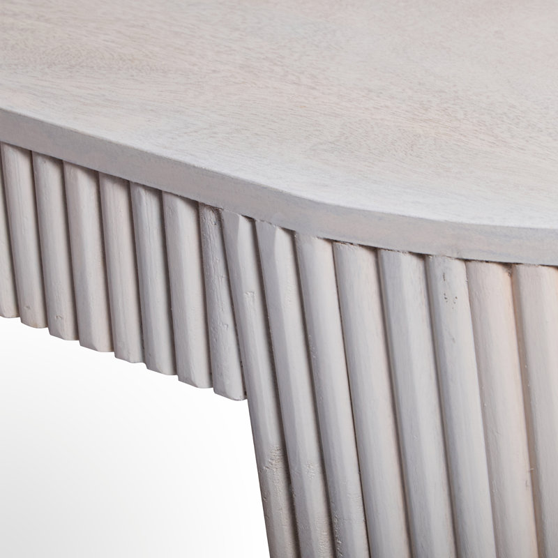 Marivelle Solid Wood White Washed Coffee Table
