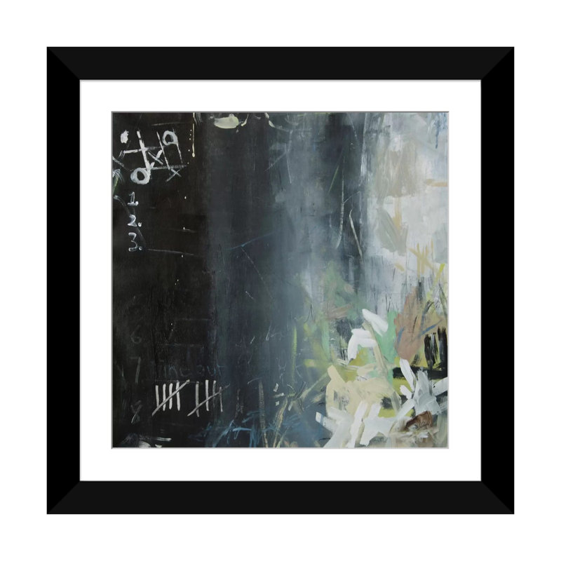 «Chalk One Up», reproduction d'art sur toile tendue, H 16 po x l 16 po x P 1 po, Papier beaux-arts encadré noir, Blanc