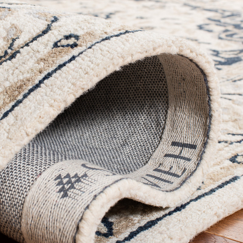 Saway Hand Tufted Wool And Cotton With Latex Oriental Rug, Rectangle 4' x 6'