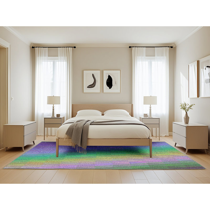 Geometric Indoor Rug, Rectangle 5' x 8'