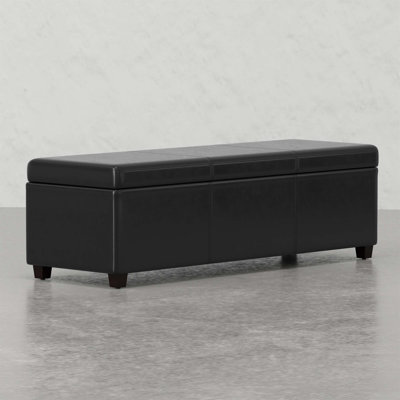 Lincoln Extra Large Storage Ottoman Bench With Child-Safety Hinge And Decorative Stitching,  For Organizing And Enhancing Your Home