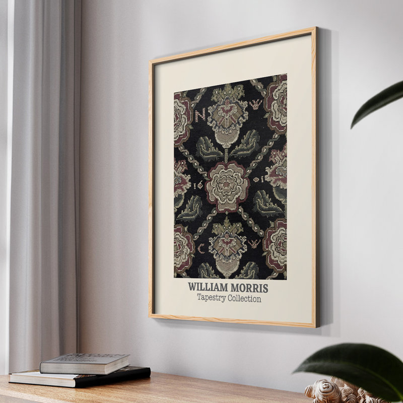 William Morris Framed Print IV, 14" H x 11" W, Natural