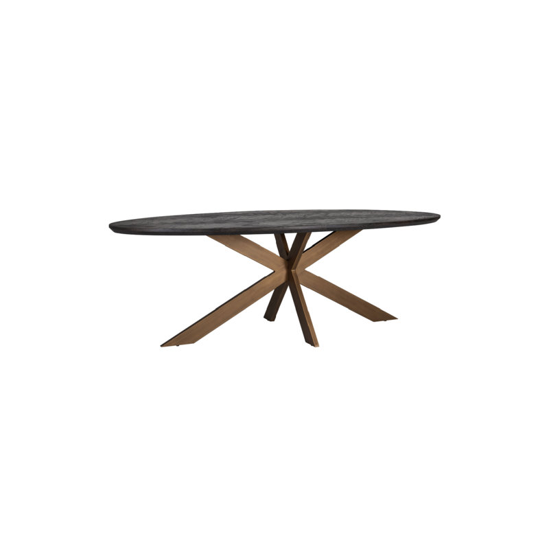 Table de salle à manger à piédestal en chêne massif 91 po Blackbone