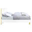 Grand lit, finition ultrabrillante, motif ondulé, pieds en métal, aucun sommier nécessaire, structure entièrement en kd, capacité de poids de 660 lb, limite