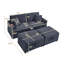 Canapé confortable moelleux en velours côtelé, espace de rangement pour grande causeuse, méridienne super moelleuse avec repose-pieds double et table de bout-673200260