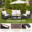 4 - Person Patio Conversation Set with Cushions-1825220062