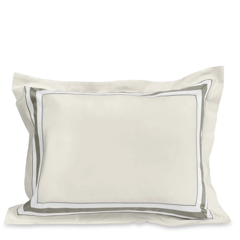 Dimora Sham, Standard Sham, Pearl/Lead Gray