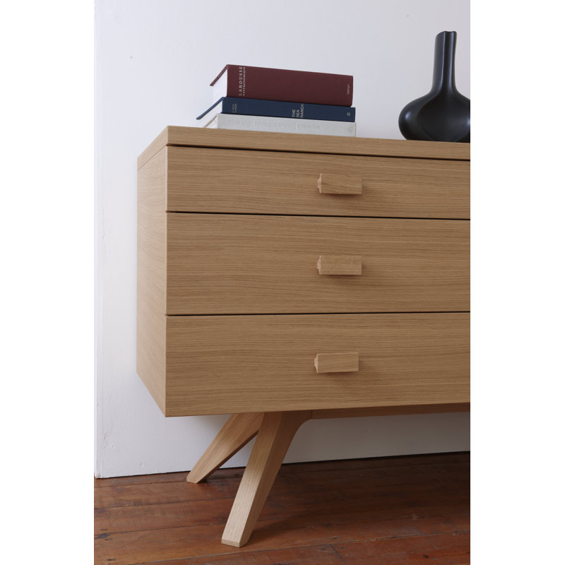 Cross 74.02'' W Solid Wood Sideboard, Natural