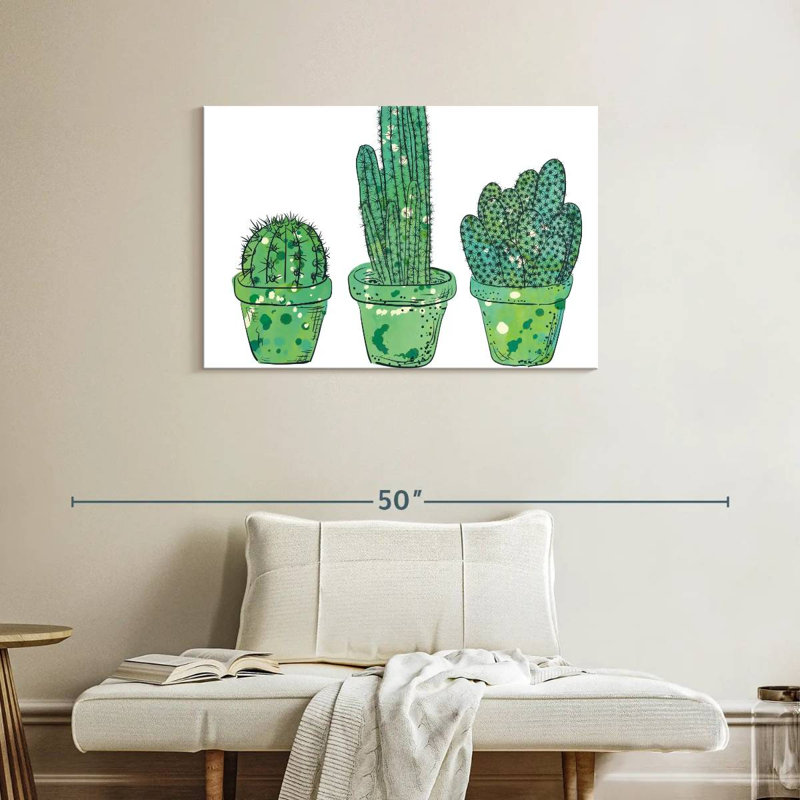 Cactus en pots, H 24 po x l 36 po