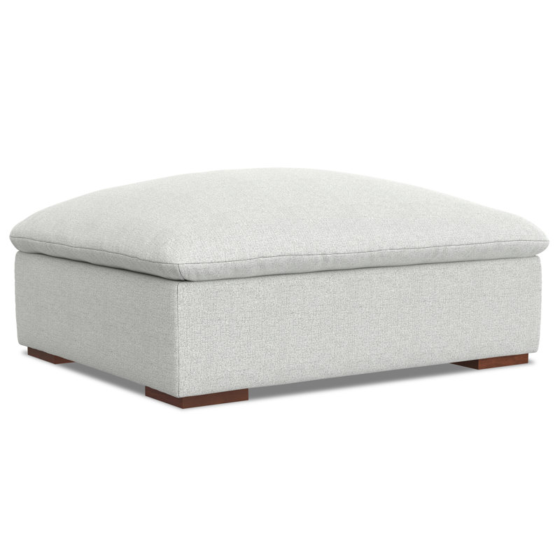 Maud 36"W Performance Fabric Ottoman in Cloud Grey