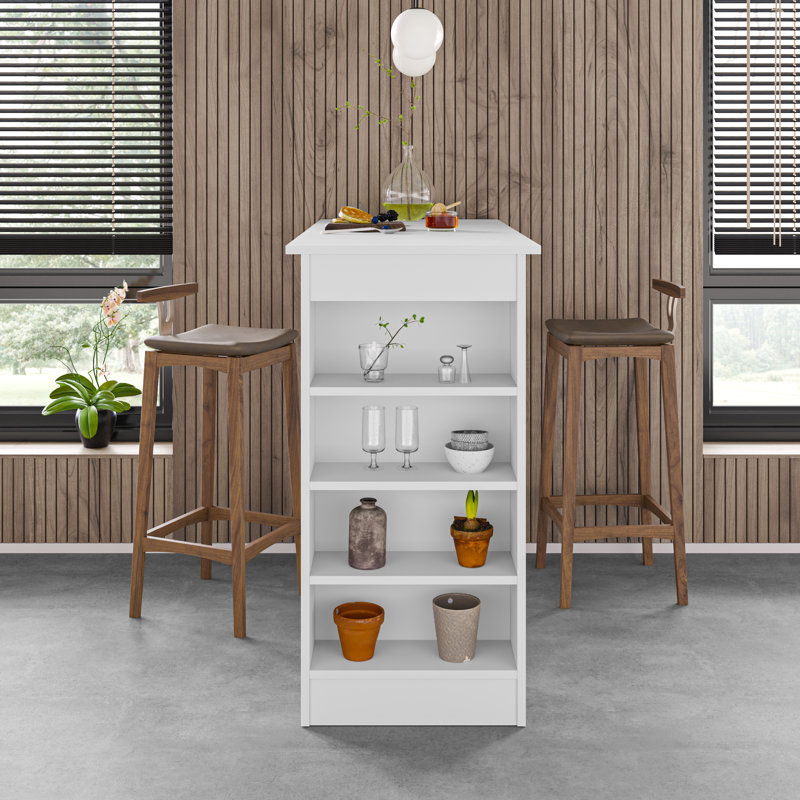 Liviah 117 Dining Table Stylish Multi-Functional Kitchen Table, White, White