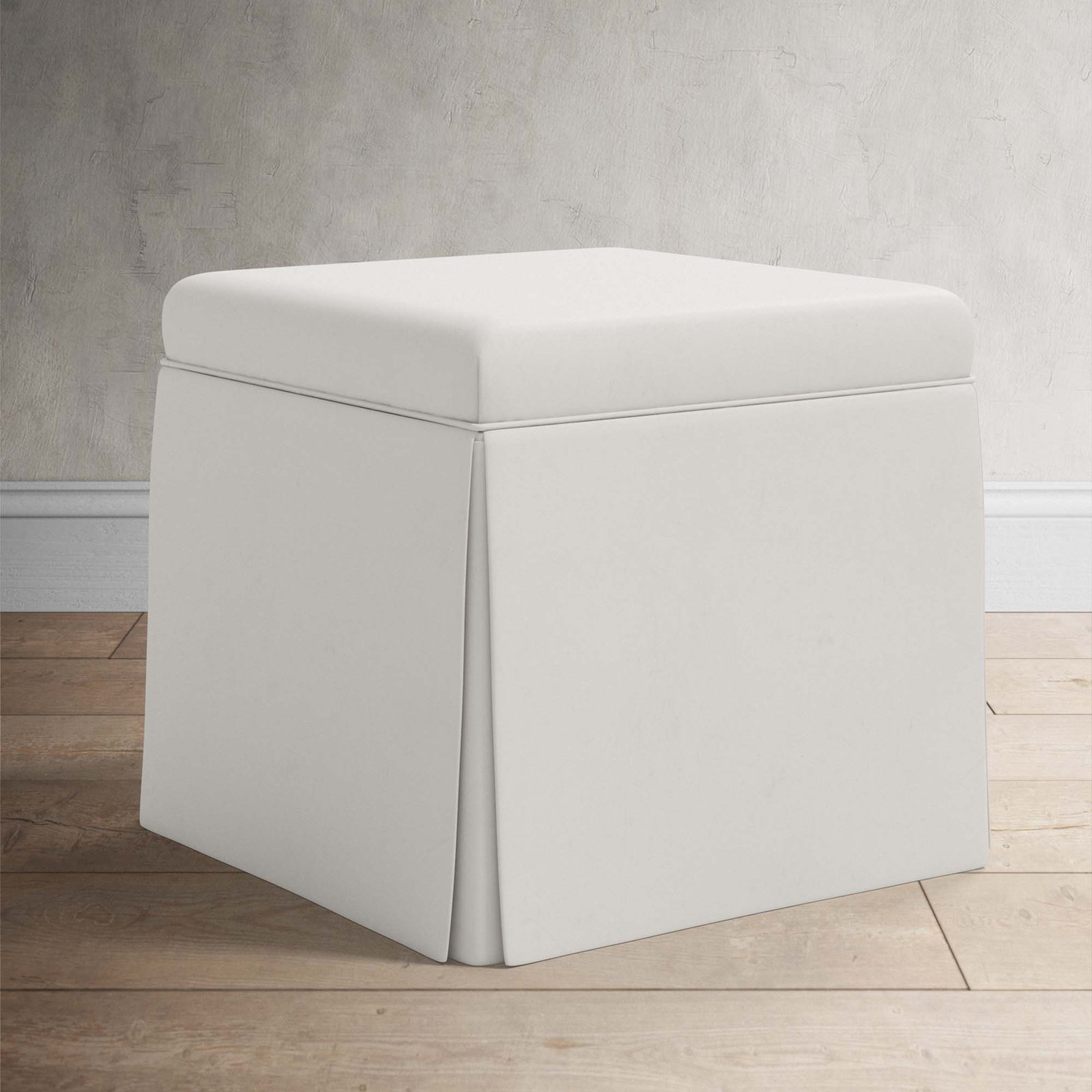 Bash 20" Ottoman, Bella Light Gray Performance Velvet