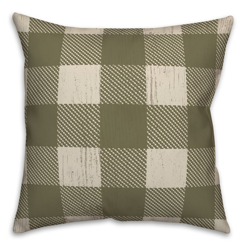 Checkered Throw Pillow, Green