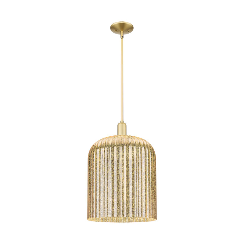 Downtown Urban - Voile de mariée - Mini-luminaire suspendu 1 tige, H 18 po x l 12 po x P 12 po, Mercure, Or satiné