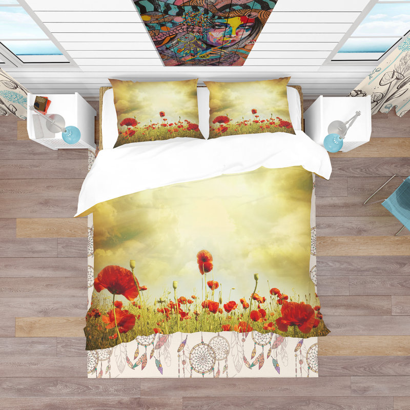 Ensemble de housse de couette rétro, Housse de couette très grand + 2 taies décoratives
