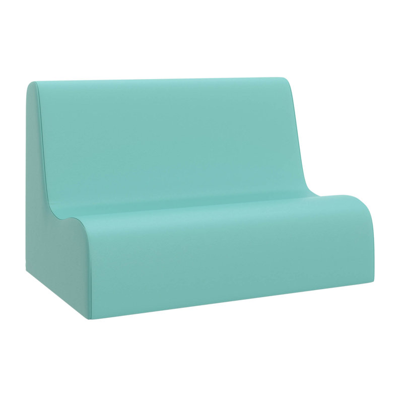 Petit canapé contour - Aqua, H 15 po x l 15 po x P 24 po, Sarcelle