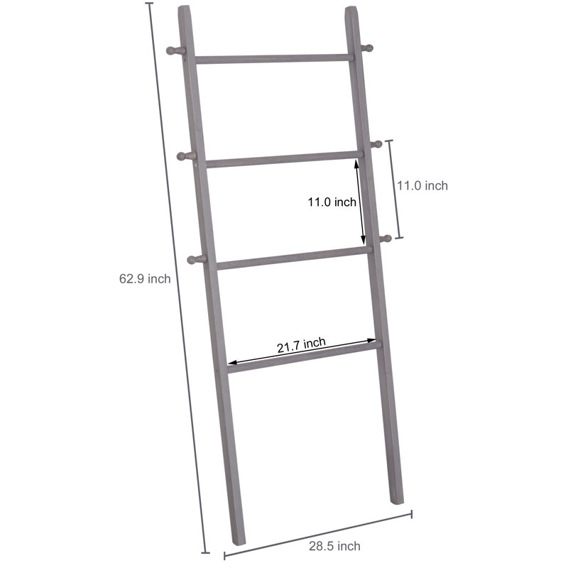 Wood 4 Freestanding Towel Rack, Grey