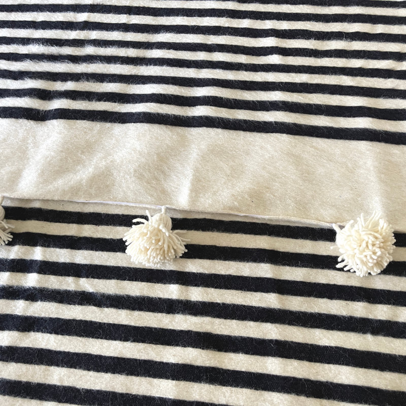 Hand Woven Throw Blanket, Black