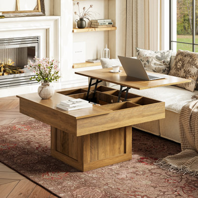LED Lift Top Coffee Table With Storage