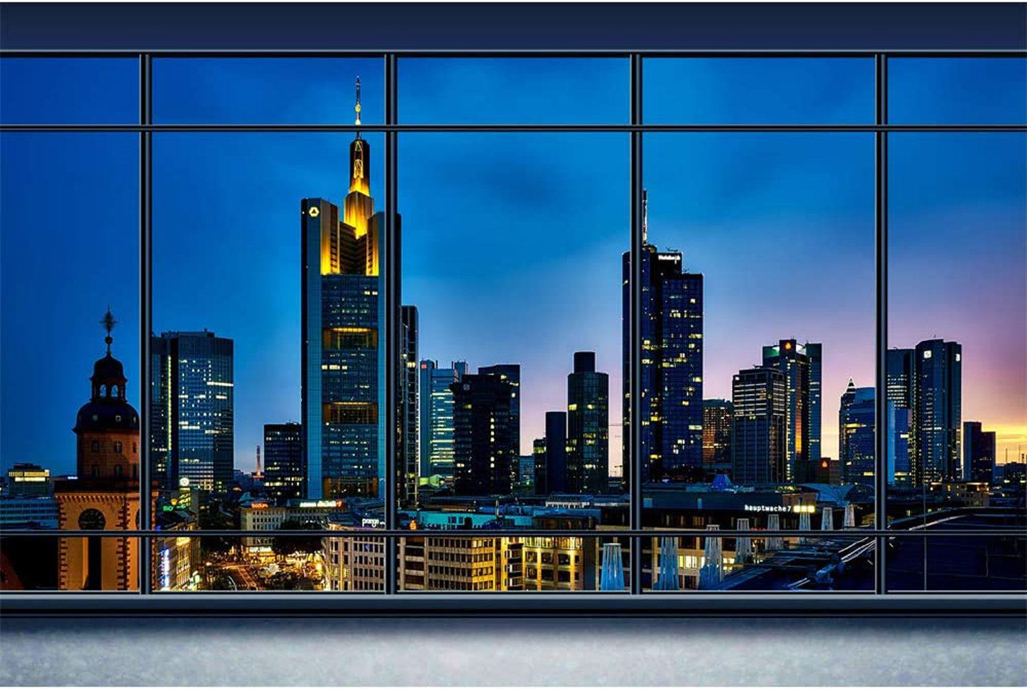 IDEA4WALL Grid City View Window View Wall Mural | Wayfair