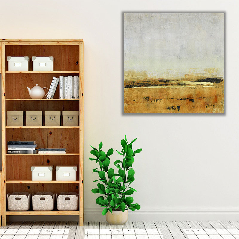 «Gold Horizon I», reproduction d'art sur toile, H 20 po x l 20 po