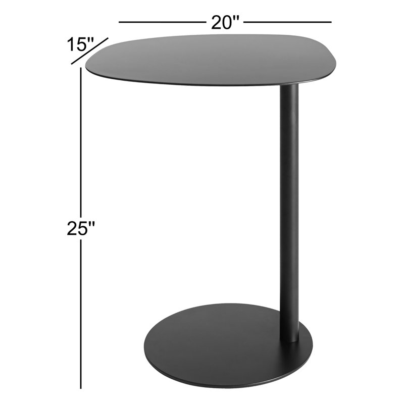 Swole Single End Table, Black, 25" H x 20" W x 15" D